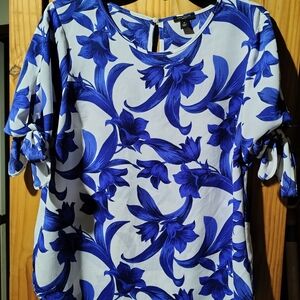 Ann Taylor Blue Floral Blouse